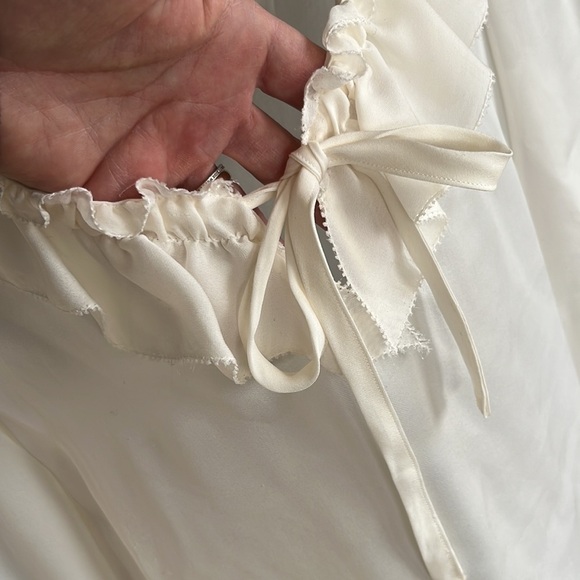 PAIGE Cream Ruffle Blouse - Picture 5 of 9